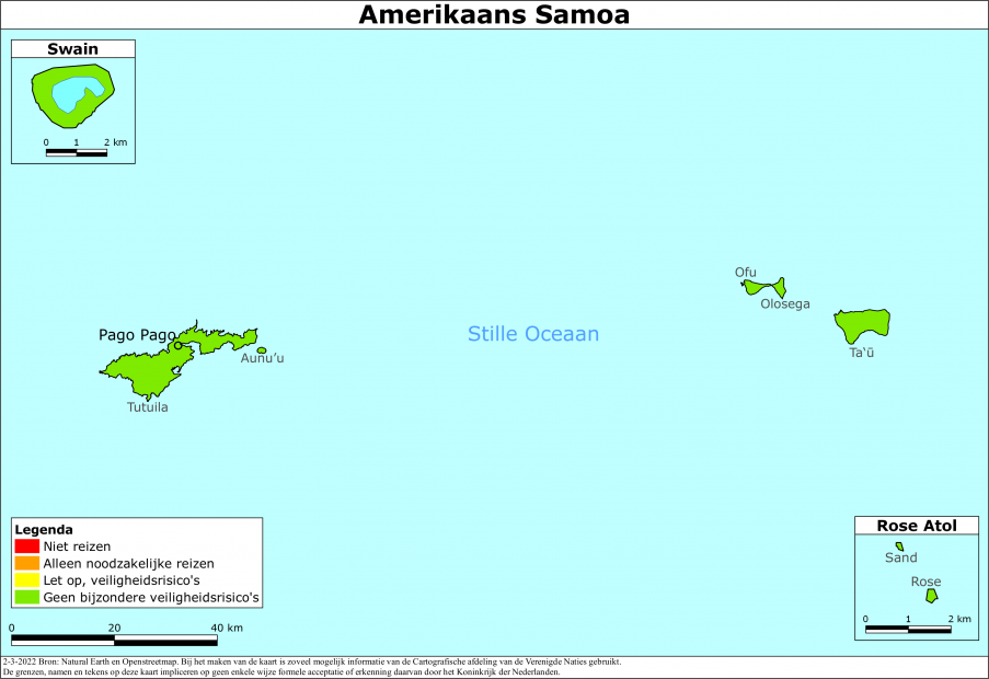 Kaart bij reisadvies Amerikaans-Samoa