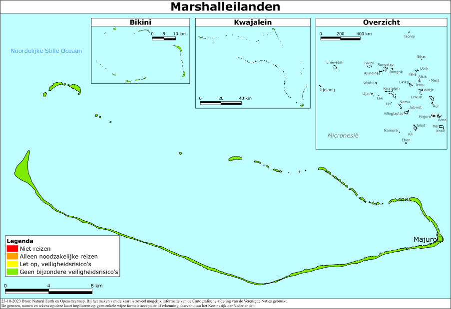 Kaart bij reisadvies Marshalleilanden