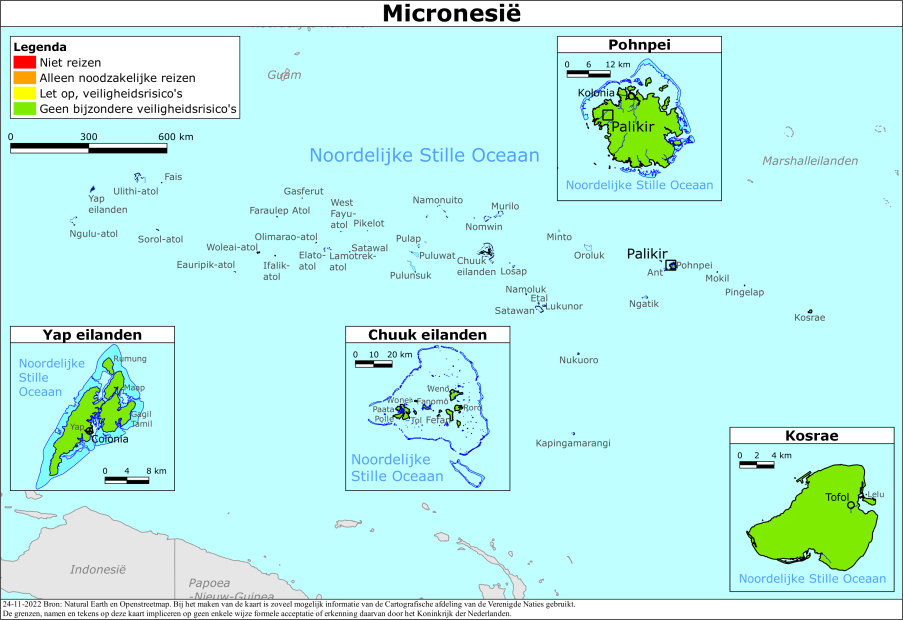 Kaart bij reisadvies Micronesië