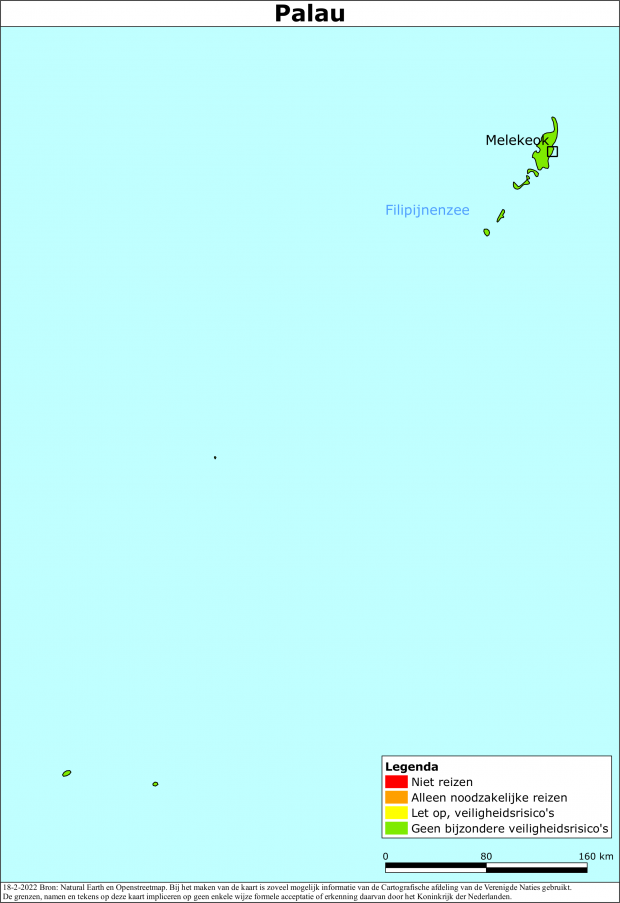 Kaart bij reisadvies Palau