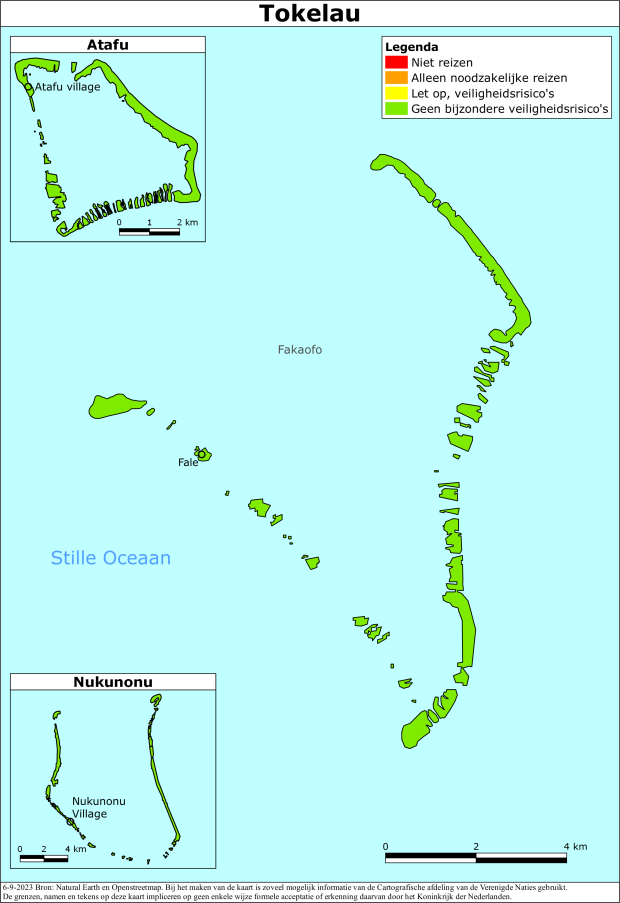 Kaart bij reisadvies Tokelau-eilanden