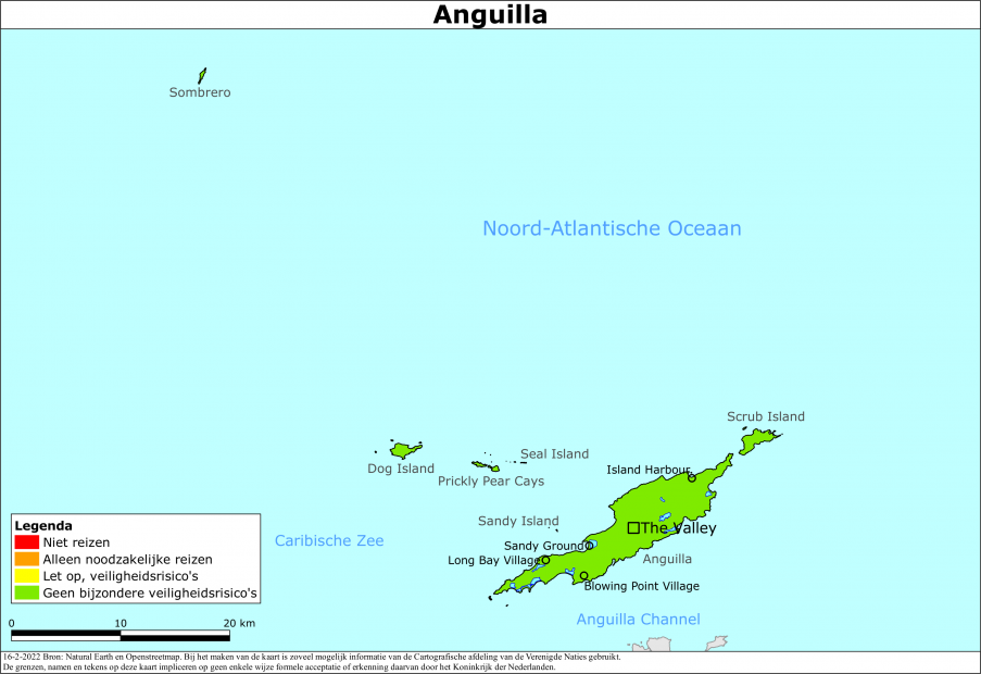 Kaart bij reisadvies Anguilla