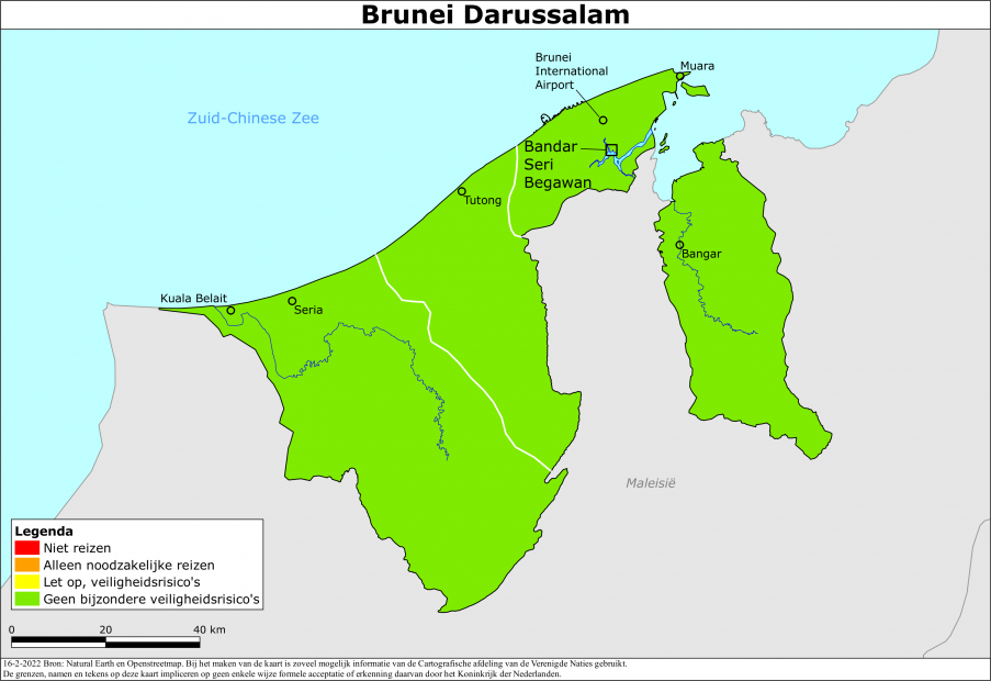 Kaart bij reisadvies Brunei Darussalam