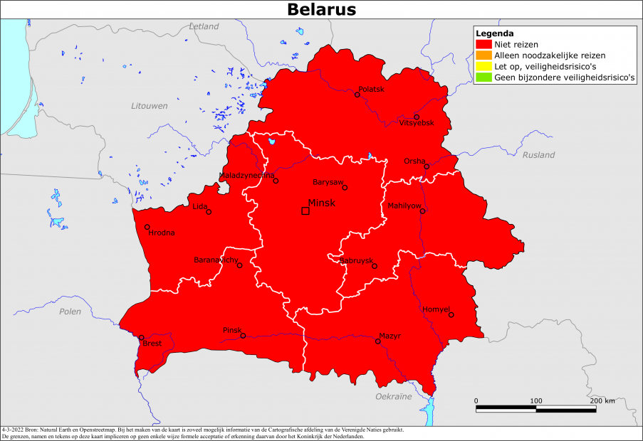 Reisadvies Belarus (Wit-Rusland) | Ministerie van Buitenlandse Zaken