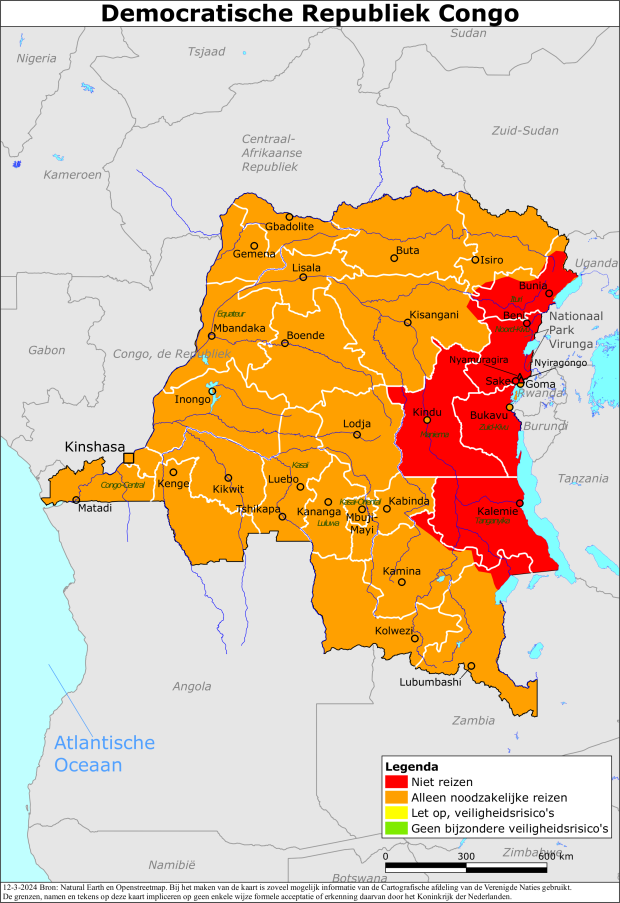Reisadvies Congo, Democratische Republiek | Ministerie van Buitenlandse Zaken