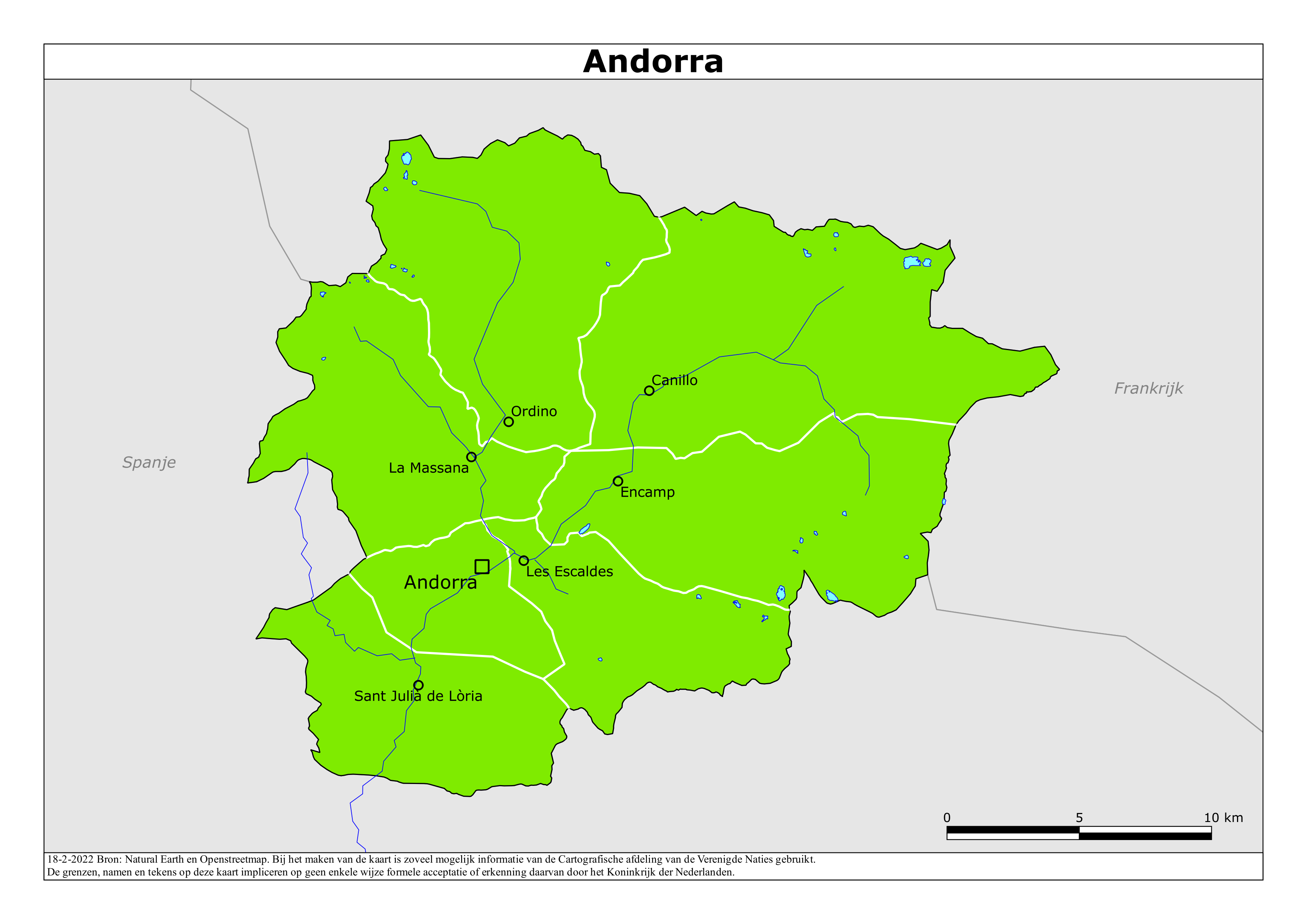Reisadvies kaart van Andorra op 19 jan. 2026