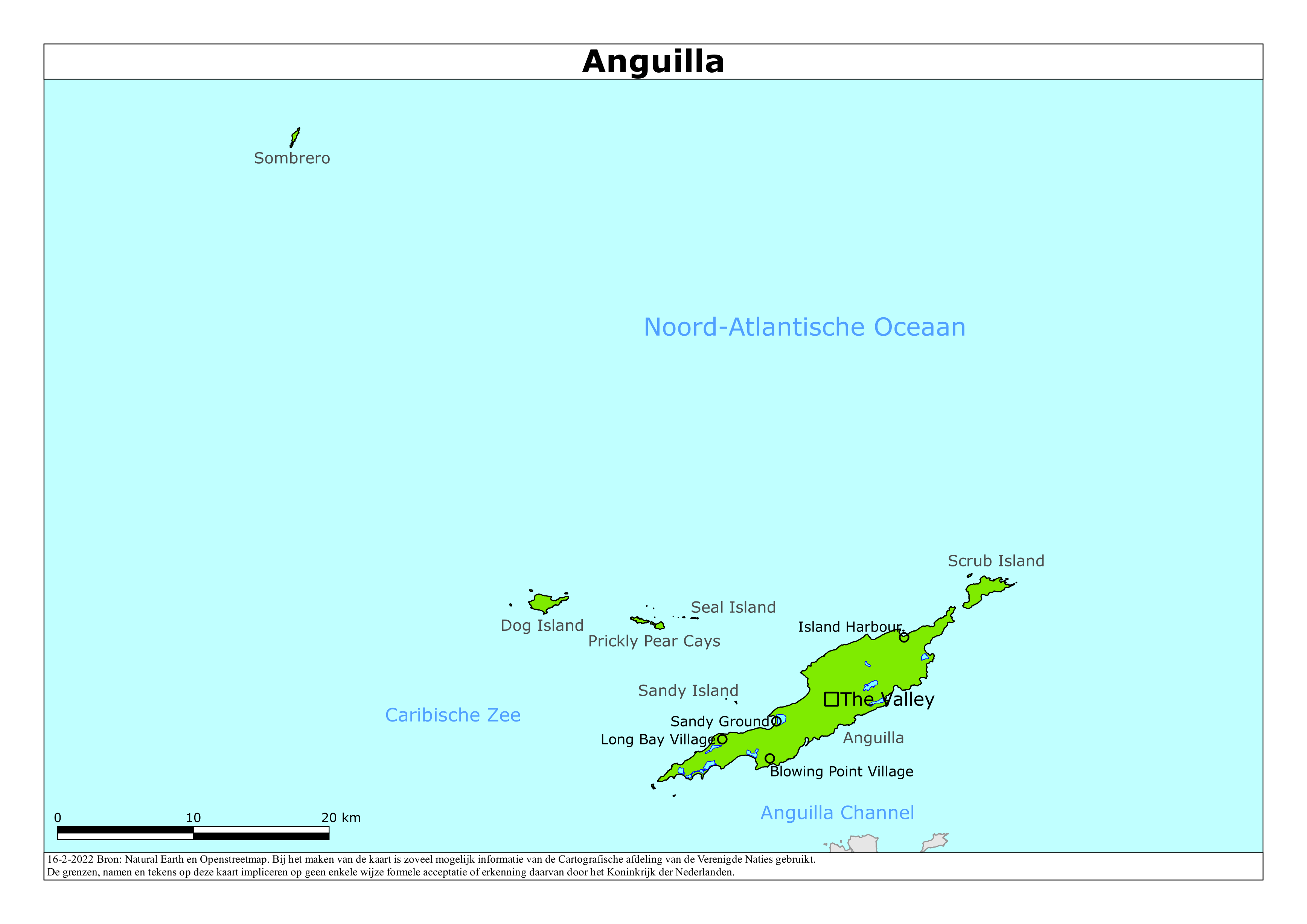 Reisadvies kaart van Anguilla op 19 jan. 2026