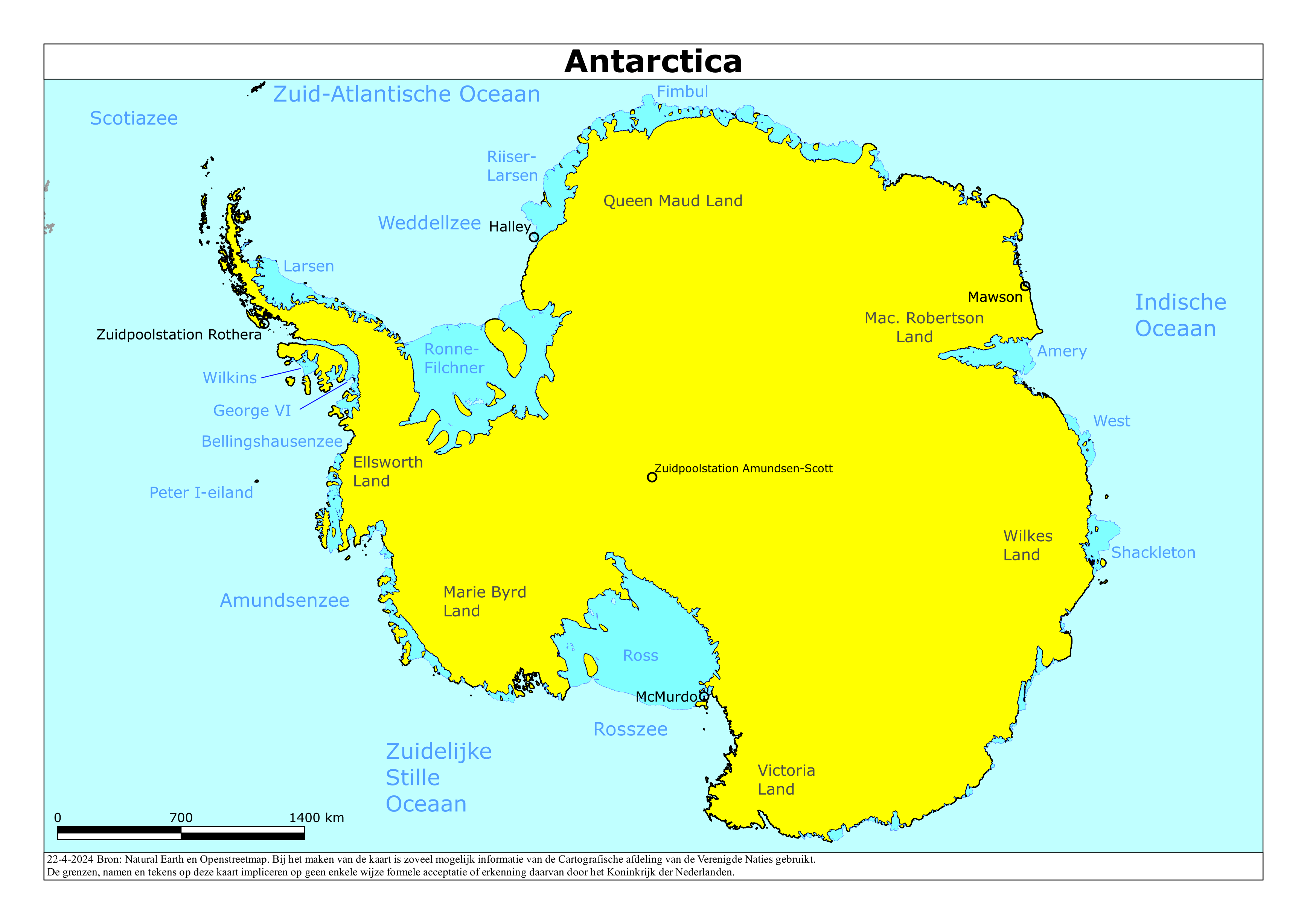 Reisadvies kaart van Antarctica op 21 jan. 2026