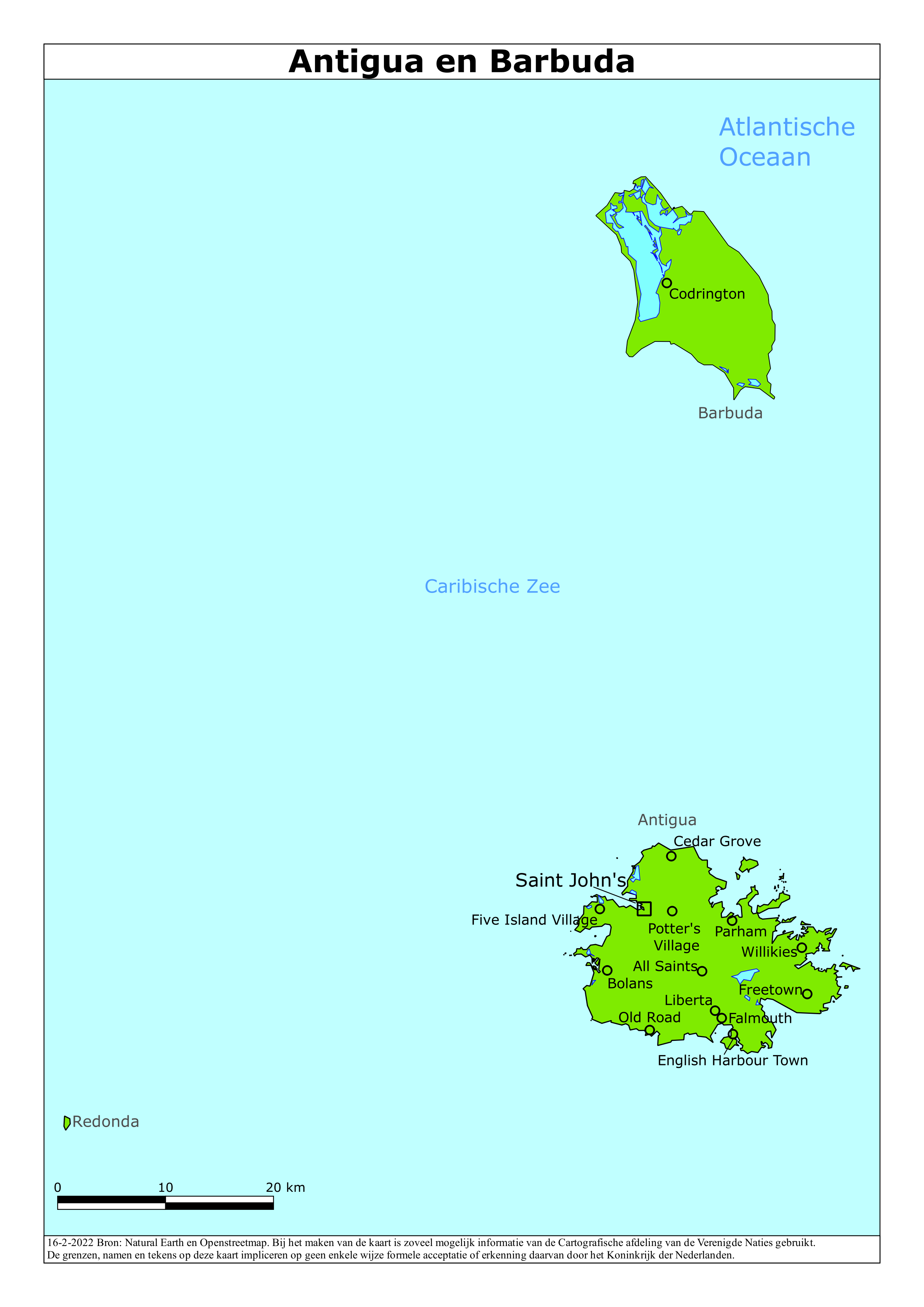 Reisadvies kaart van Antigua en Barbuda op 19 jan. 2026