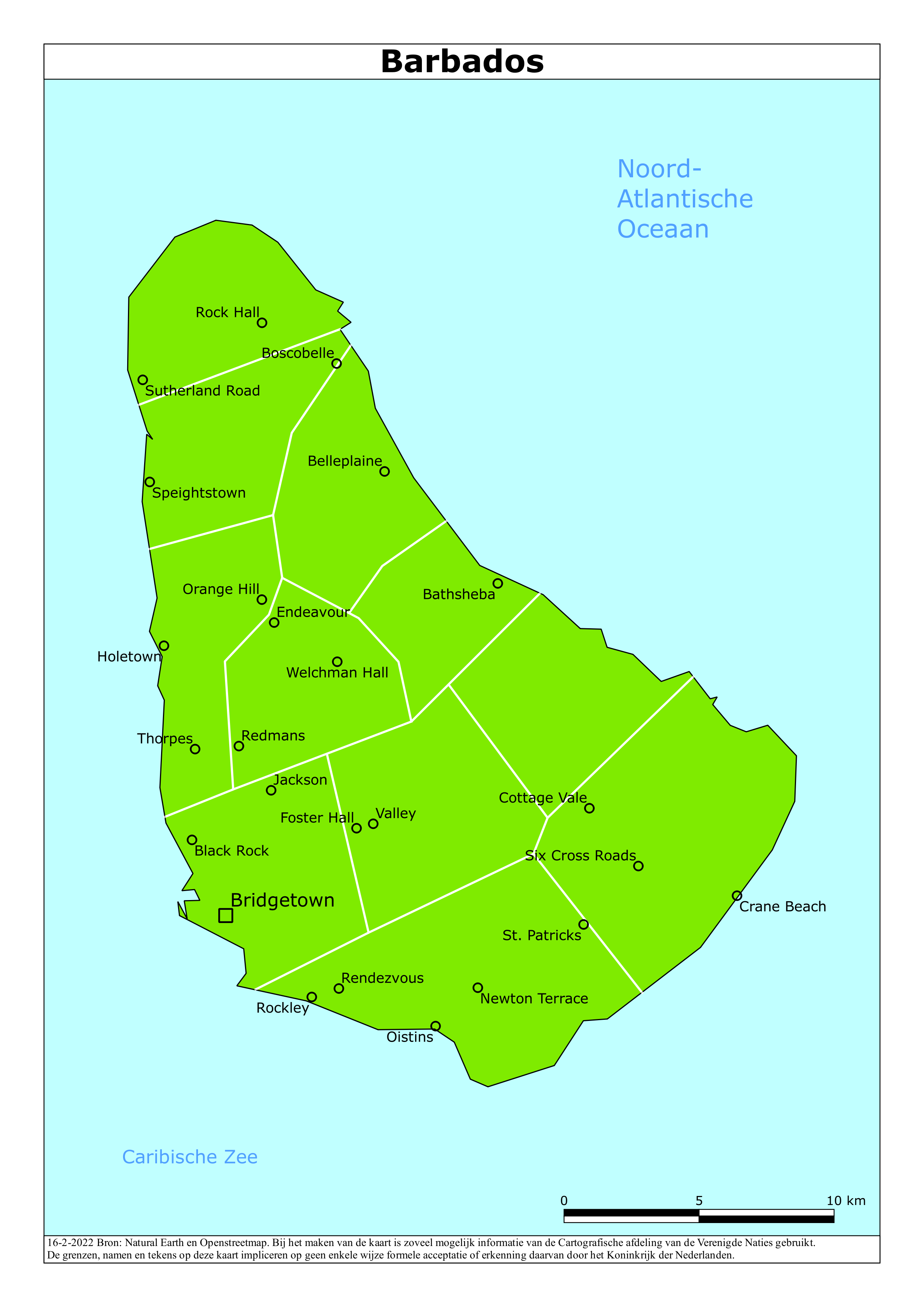 Reisadvies kaart van Barbados op 19 jan. 2026
