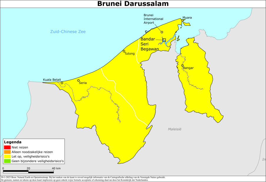 Kaart bij reisadvies Brunei Darussalam