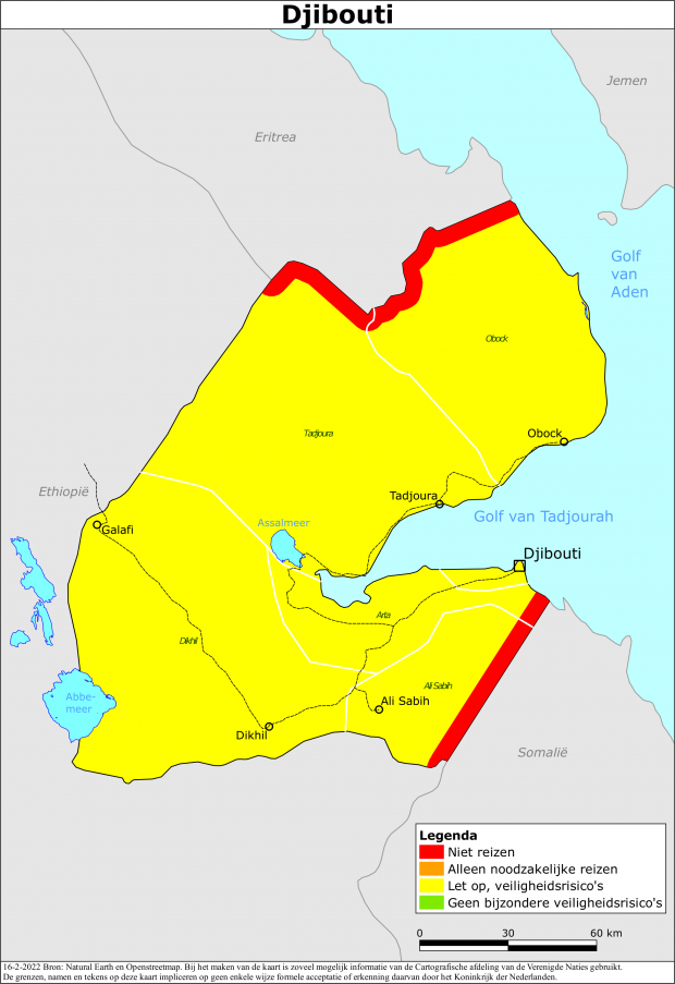 Kaart bij reisadvies Djibouti