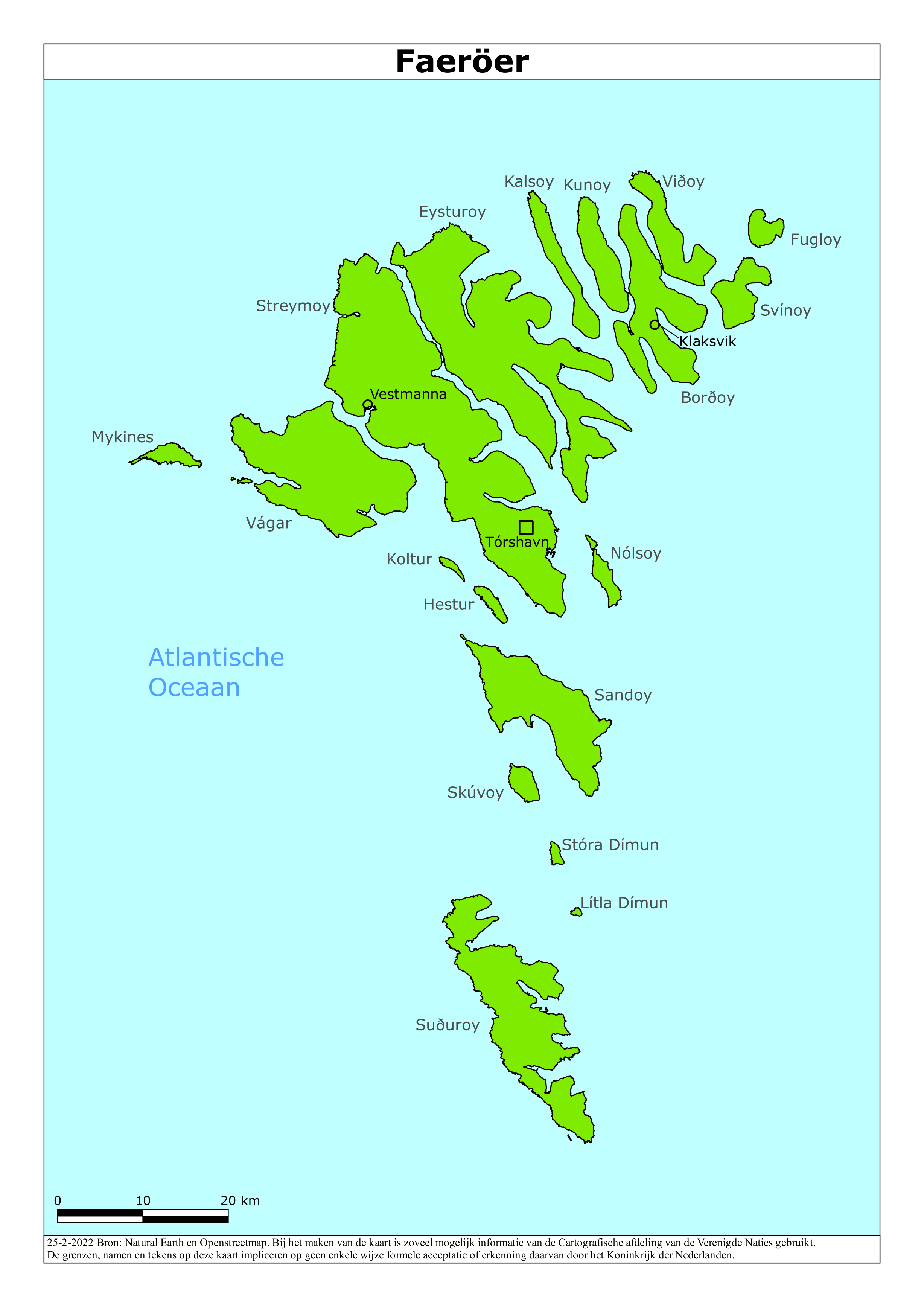 Reisadvies kaart van Faeröer op 19 jan. 2026