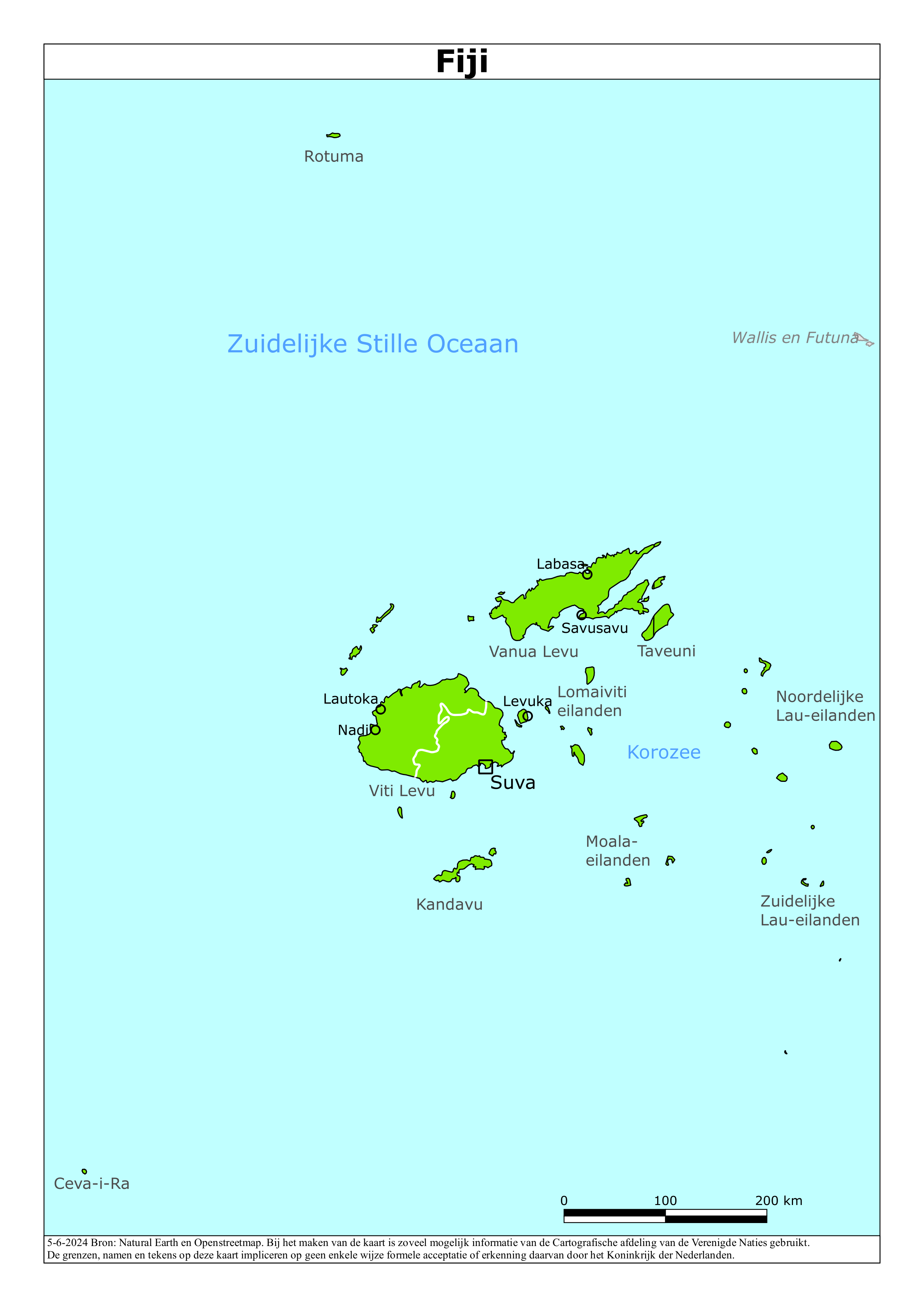 Reisadvies kaart van Fiji op 19 jan. 2026