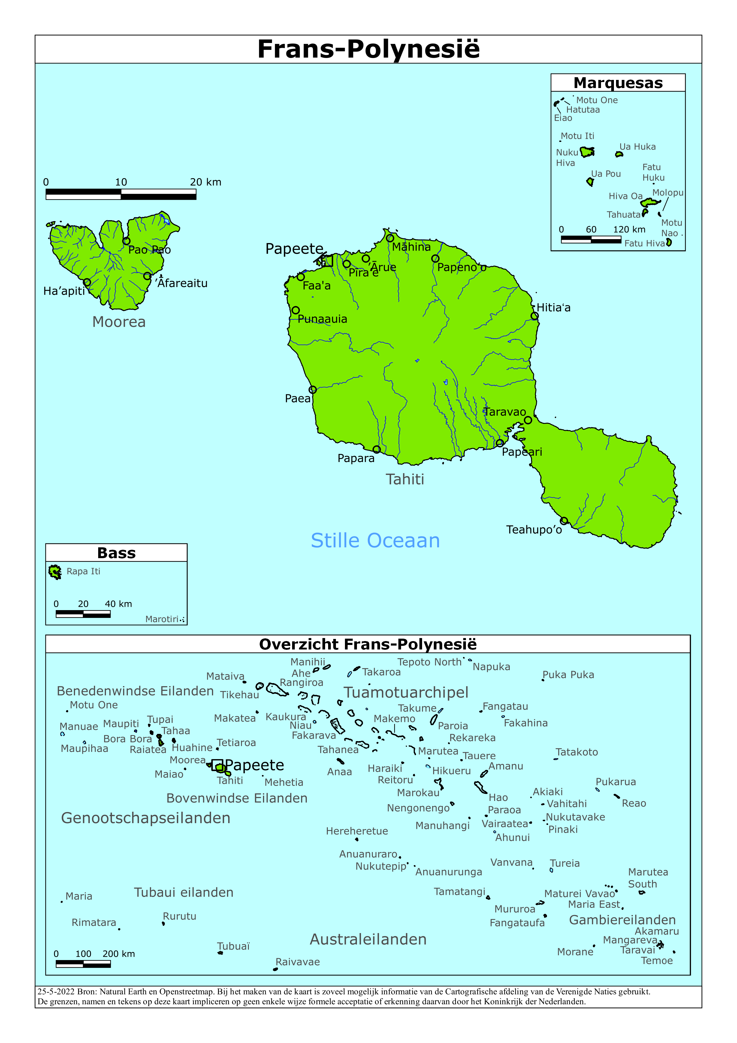 Reisadvies kaart van Frans-Polynesië op 19 jan. 2026