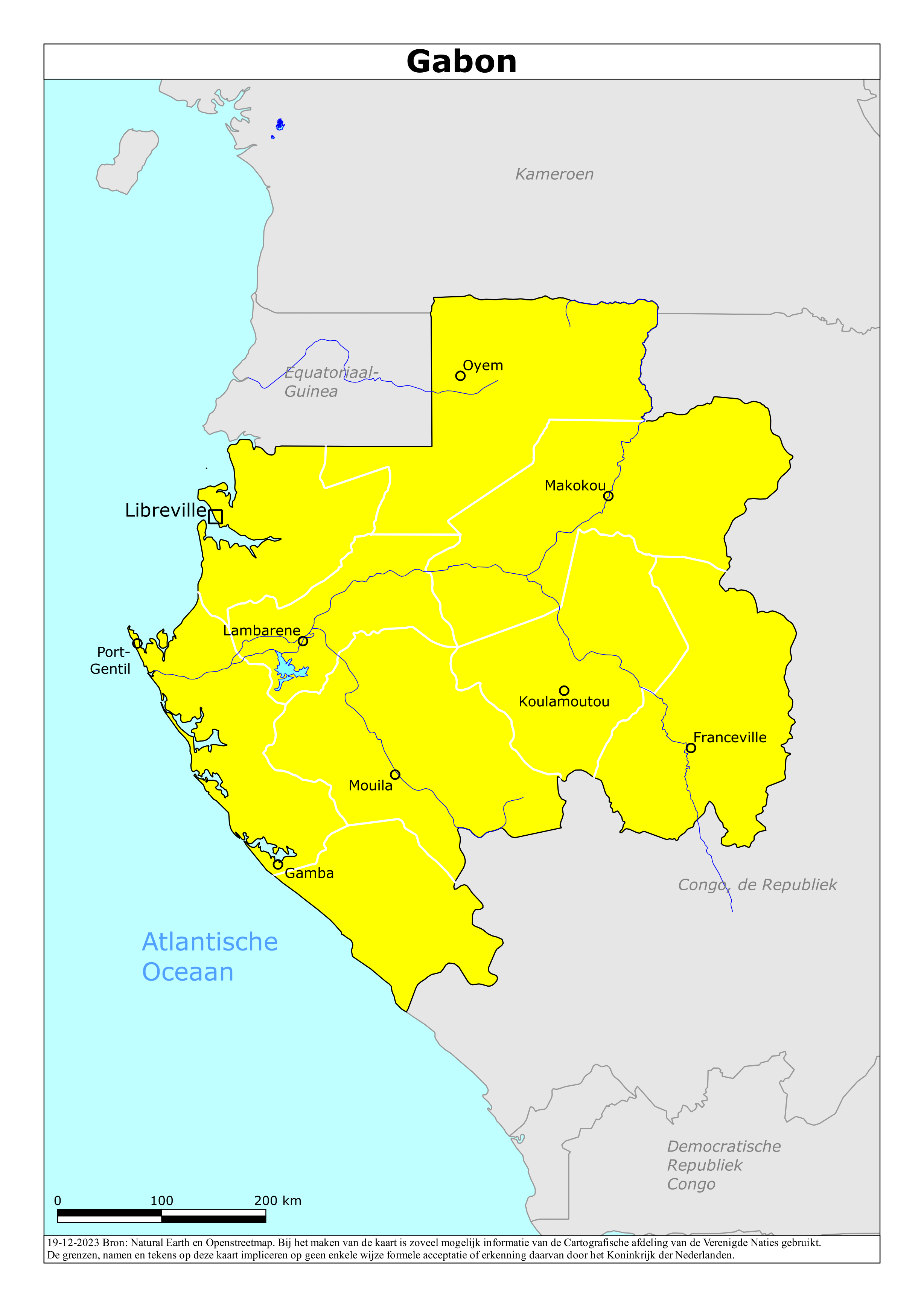 Reisadvies kaart van Gabon op 19 jan. 2026