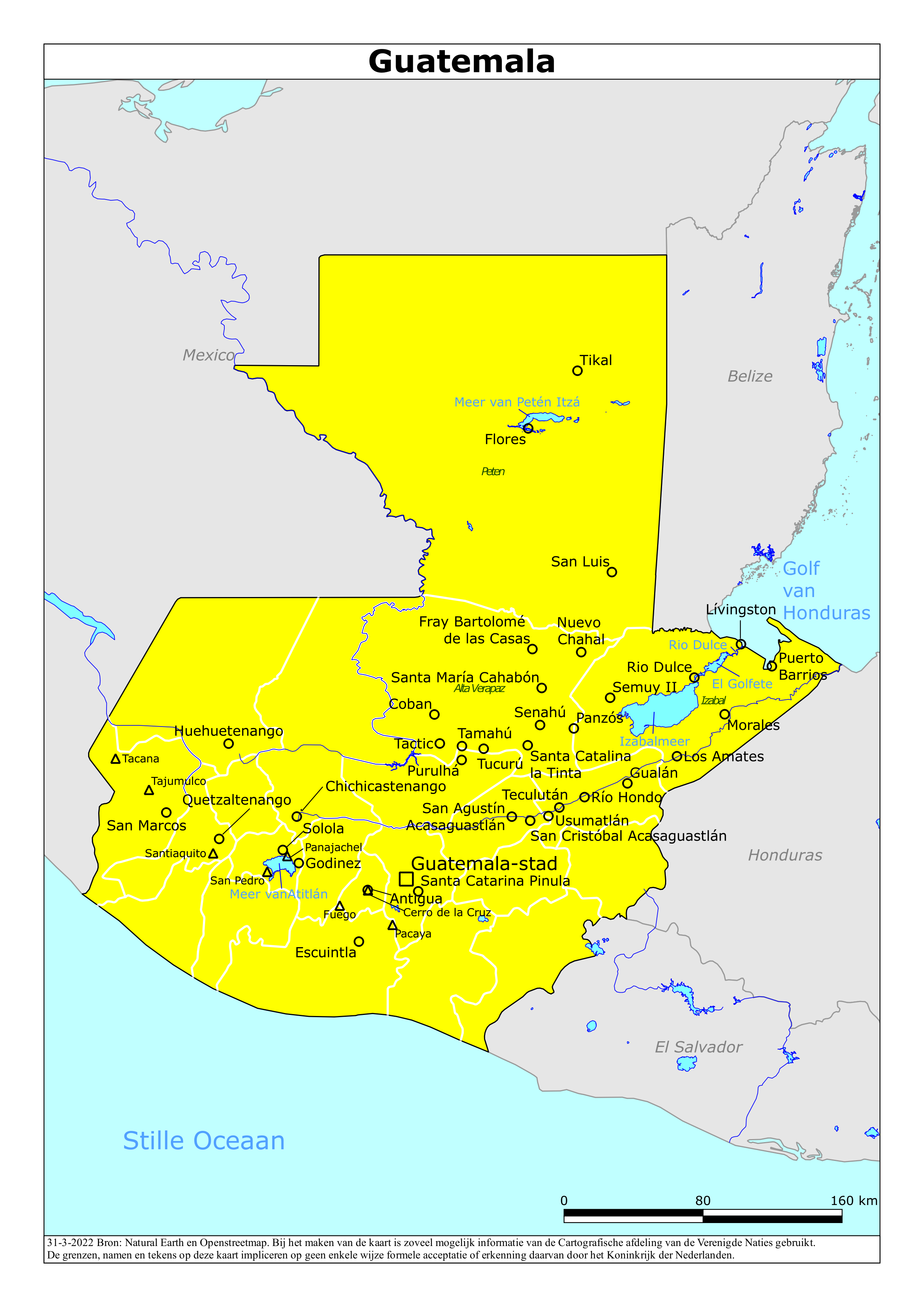 Reisadvies kaart van Guatemala op 19 jan. 2026