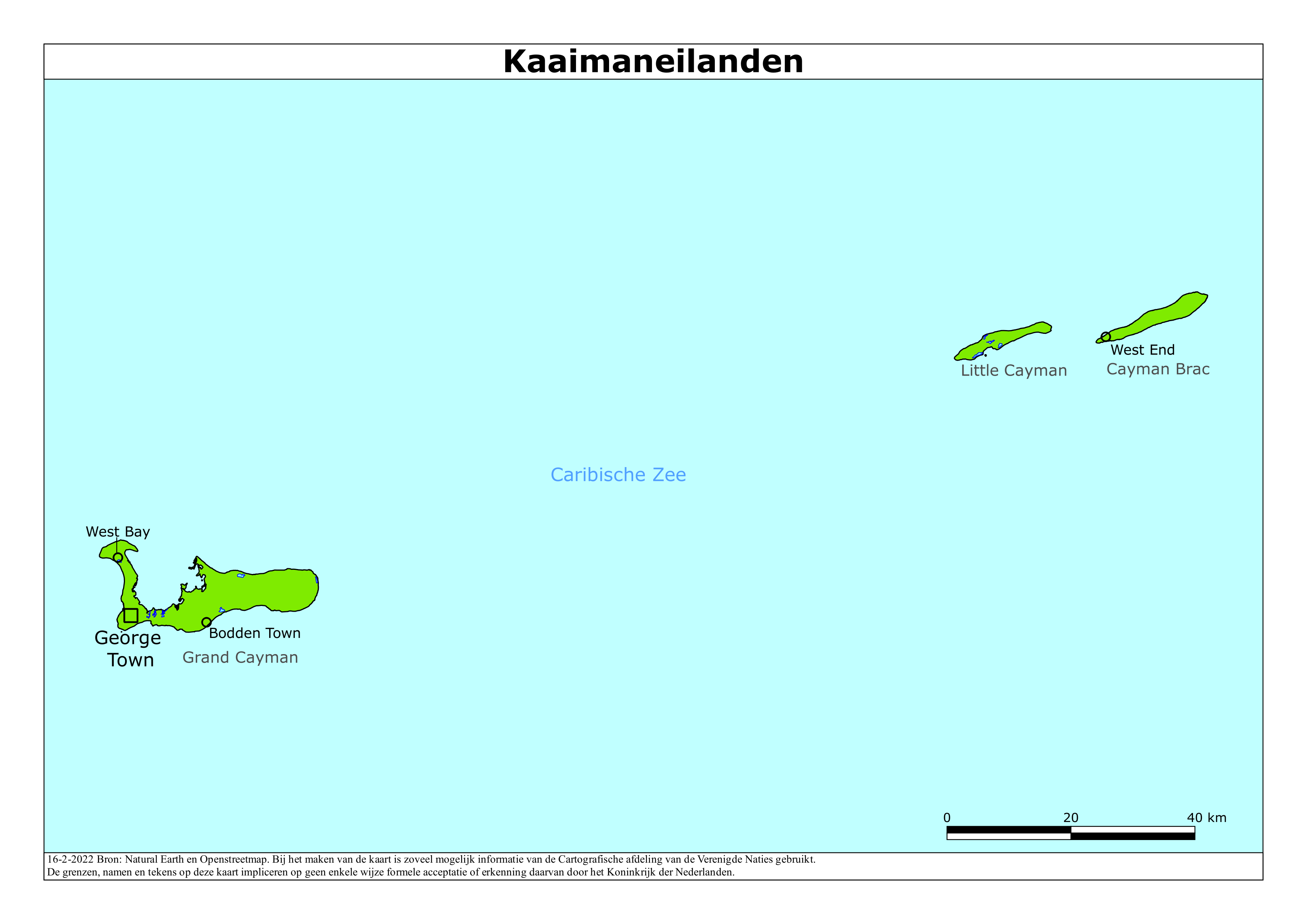 Reisadvies kaart van Kaaimaneilanden op 19 jan. 2026
