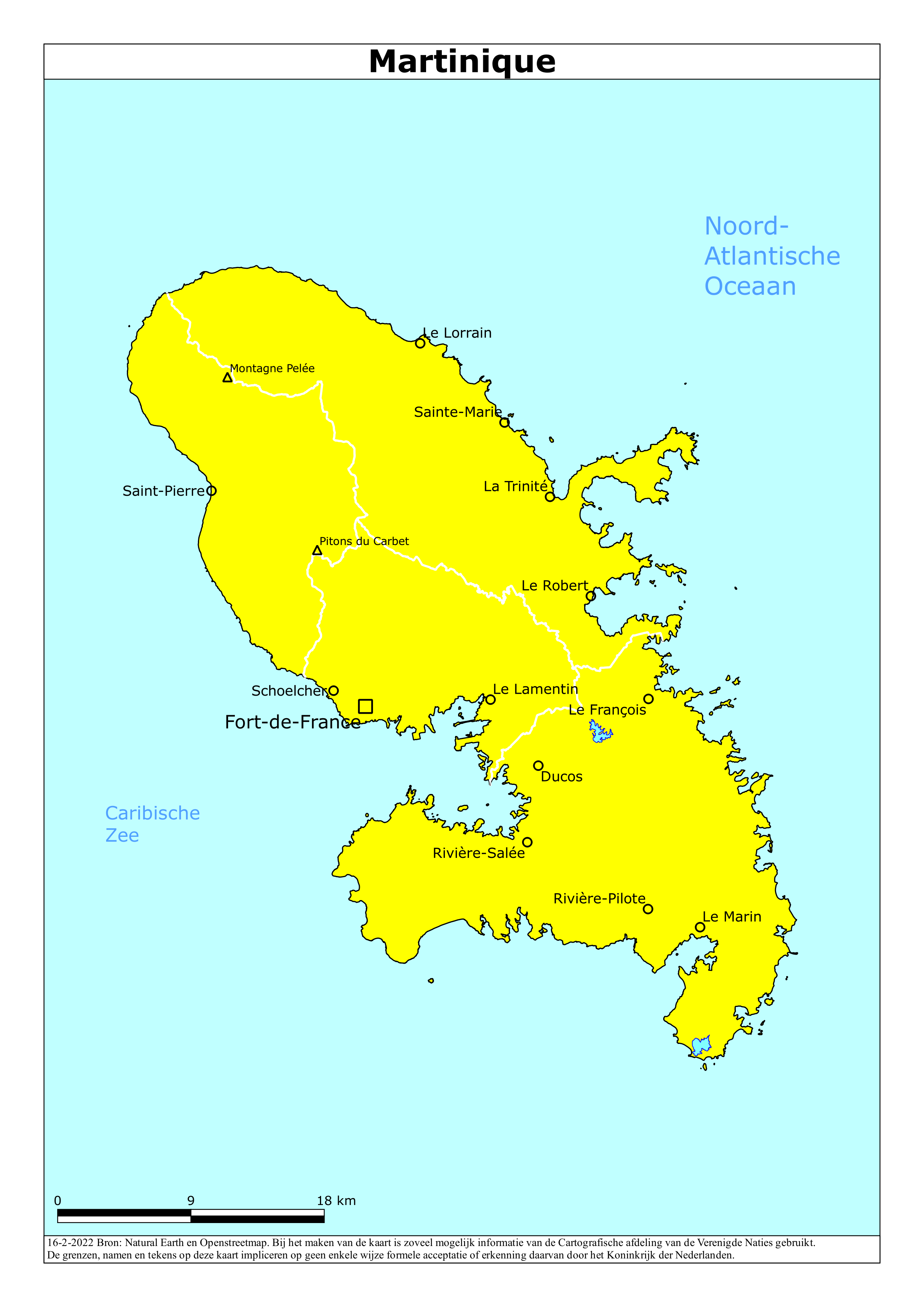 Reisadvies kaart van Martinique op 19 jan. 2026