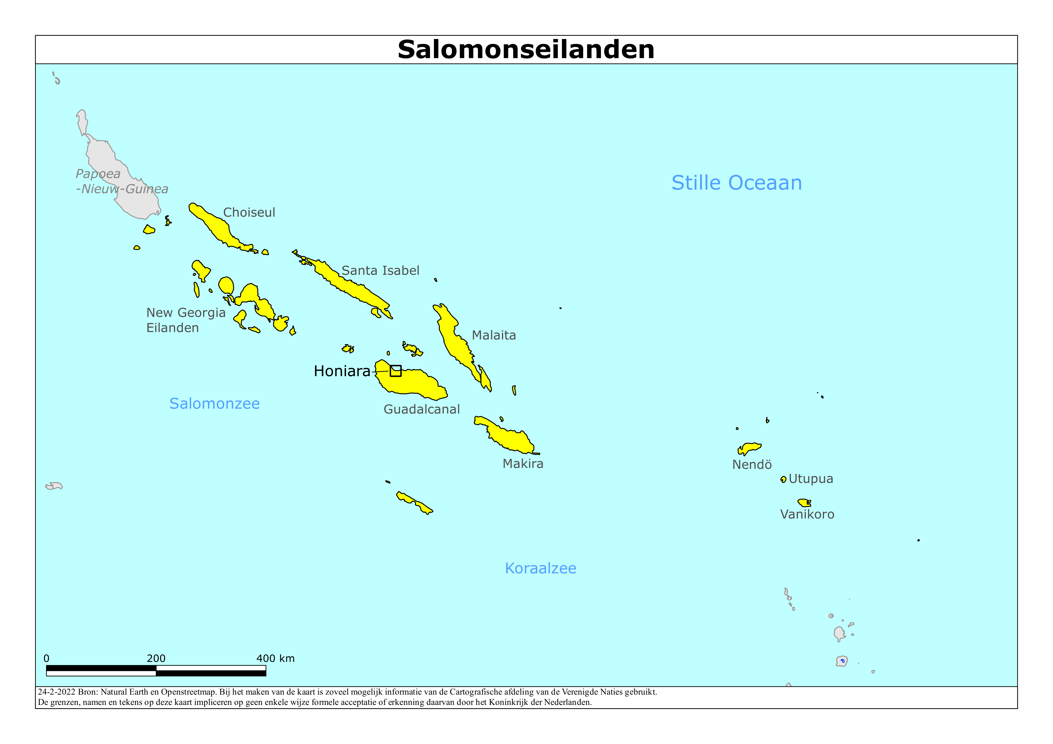 Reisadvies kaart van Salomonseilanden op 19 jan. 2026
