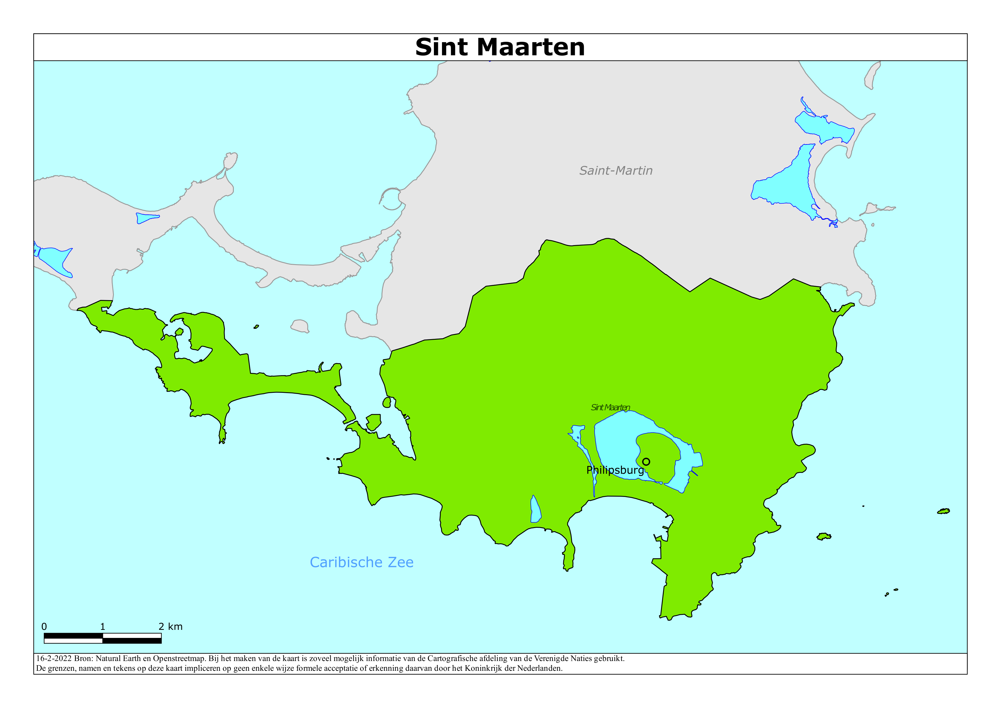 Reisadvies kaart van Sint-Maarten op 19 jan. 2026
