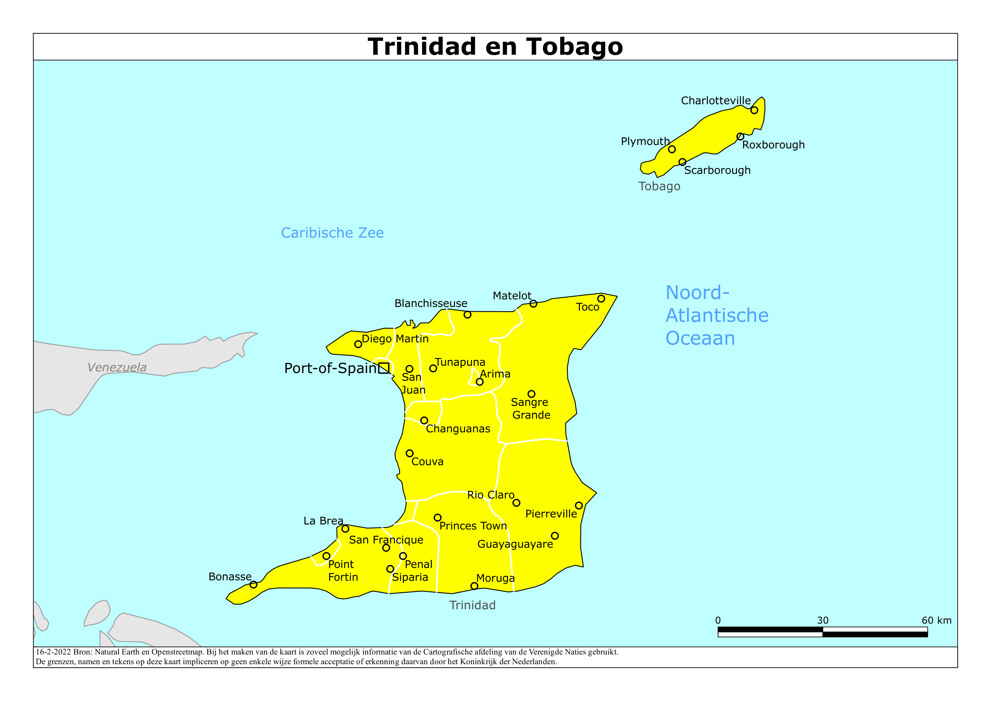 Reisadvies kaart van Trinidad en Tobago op 2 feb. 2026