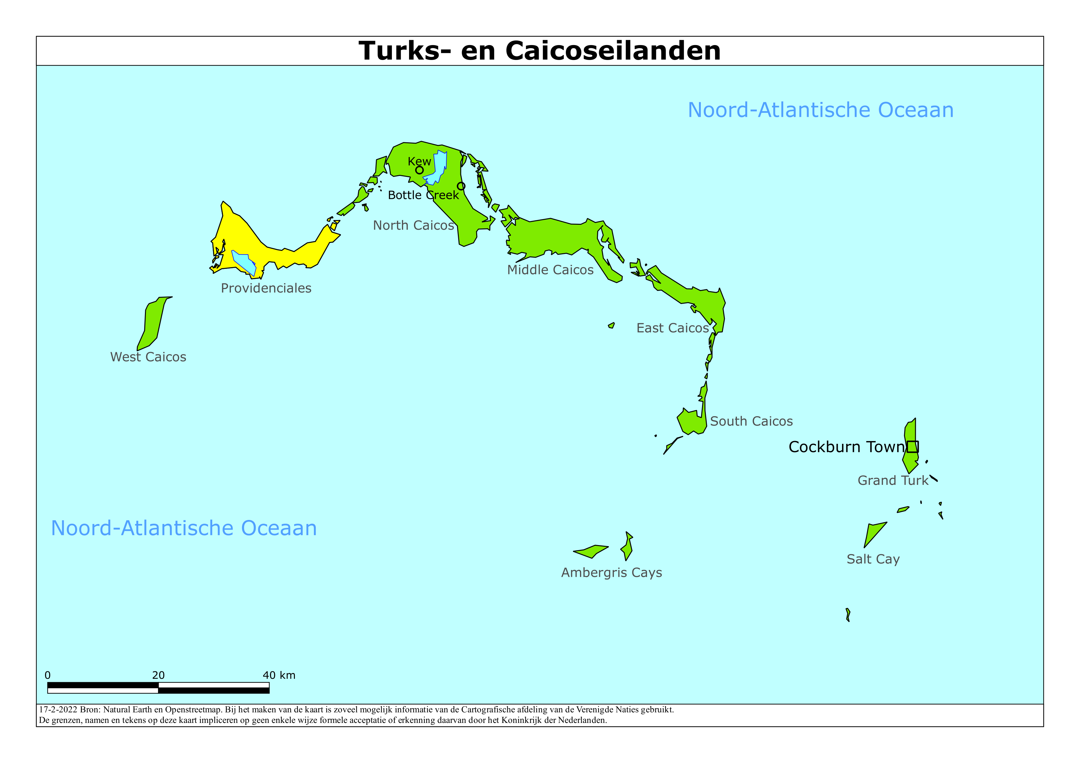 Reisadvies kaart van Turks- en Caicoseilanden op 19 jan. 2026