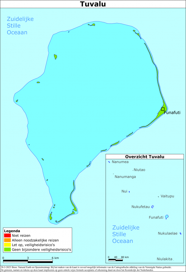 Kaart bij reisadvies Tuvalu
